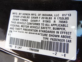 2013 HONDA CIVIC 4DOOR LX BLACK 1.8 AT A20227